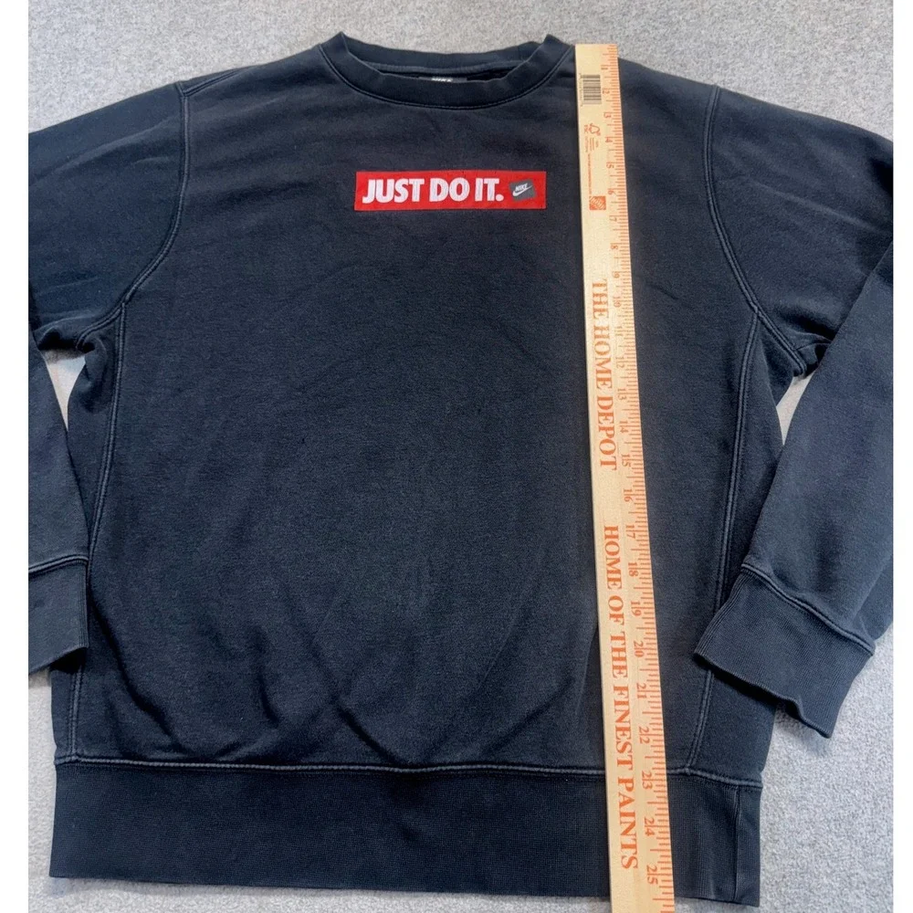 Nike Sweatshirt Womens Small Black Just Do It Box Logo‎ Crewneck Fleece Pullover